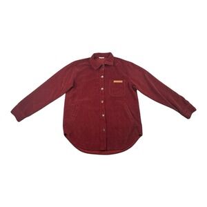 La Miel Women's Small Corduroy Button Up Shirt‎ Jacket Rust Red Shacket